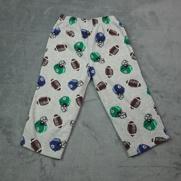 Daddys Champion Football Pajama Set Toddler Boys 2T Green & Gray By Carters - Picture 5 of 7